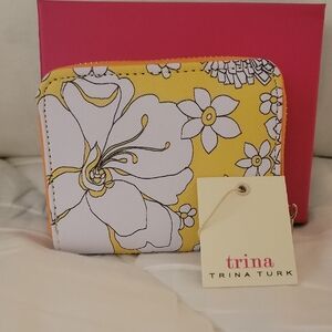 Trina Turk Vibrant Yellow and White Floral Wallet